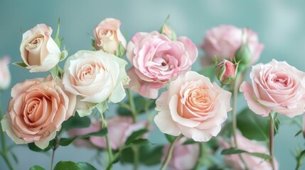 Delicate roses with pastel tones in a classic look