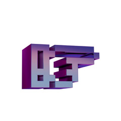 3D Neon Retro Icon -  Pixel icon Arrow Hand Left symbol