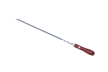 Fototapeta premium One metal skewer for bbq isolated on white background. 3d render