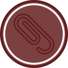 Paper Clip Vector Line Maroon Double Circle White Maroon
