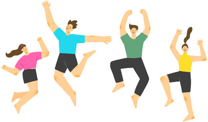 a jumping adolescent