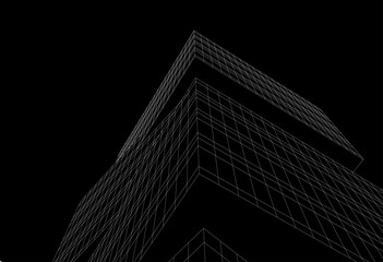 Modern architecture building 3d illustration