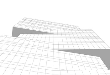 Modern architecture building 3d illustration