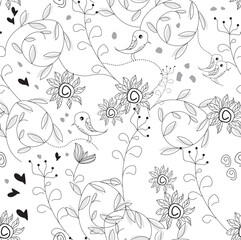 Collection of birds. Hand-drawn bird. Doodle.