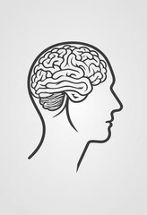 Knowledge is Power: Human Head with Brain Silhouette Design