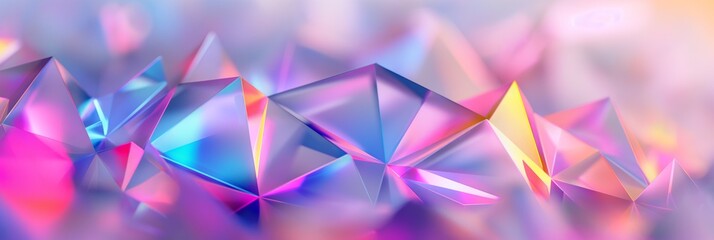 A colorful image of many different colored triangles. The triangles are all different sizes and are arranged in a way that creates a sense of movement and energy. Scene is one of excitement