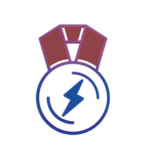 Award Medal Icon in Neon Gradient Style..
