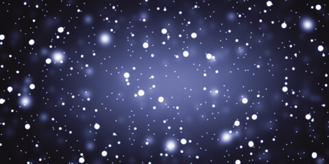 snow in dark blue sky