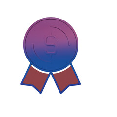 Award Medal Icon in Neon Gradient Style..