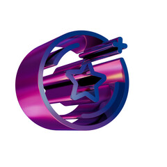 3D Neon Retro Icon Star Coin symbol