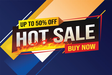 Naklejka premium Hot sale buy now super sale poster banner graphic design icon logo sign symbol social media website coupon