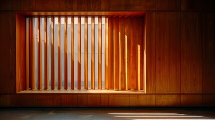 Fototapeta premium Sunlight On The Surface Of A Small Room With A Corrugated Metal Roof, In A Vertical Frame