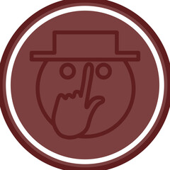 emoji Hat Touching Vector Line Double Circle Maroon