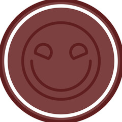 emoji big smile Vector Line Double Circle Maroon