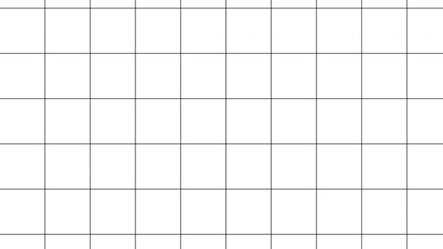 White background with animated black wireframe grid line fit for alpha channel or overlay layer. Loop abstract motion background for technology, science, blueprint, or infographic concept