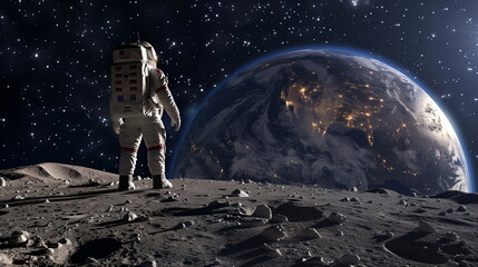 Obraz premium astronaut at the moon