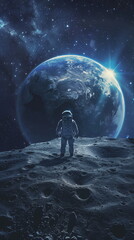 astronaut at the moon