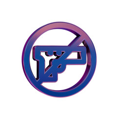 Peace no war Symbol Icon in Neon Gradient 3d