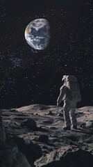 Obraz premium astronaut at the moon