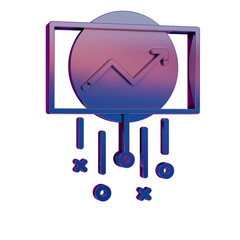 3D Neon Retro Icon Data Screen symbol