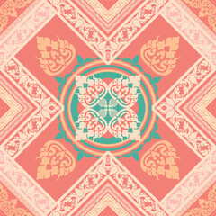 Intricate paisley ornament with traditional Indian motifs.