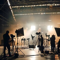 Film Studio Setup with Lighting