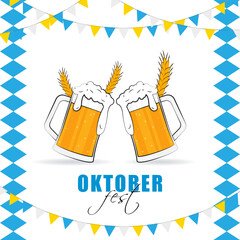 Vector illustration of Oktoberfest social media feed template