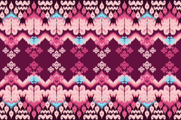 Pink seamless floral pattern for textile wallpaper, fabric decoration, retro geometric ornament, vintage art background.