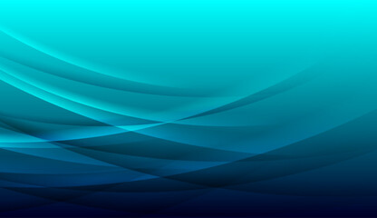 Abstract shiny blue waves minimal elegant background. Vector flowing smooth wavy curved design