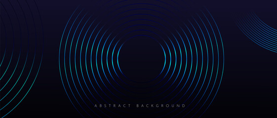 Circle Gradient. Abstract Rings, Ripple Background for Futuristic Technology Design. Geometric Pattern Stripe Line for Advertising, Web, Social Media, Posters, Banners, Covers. Vector Illustration.