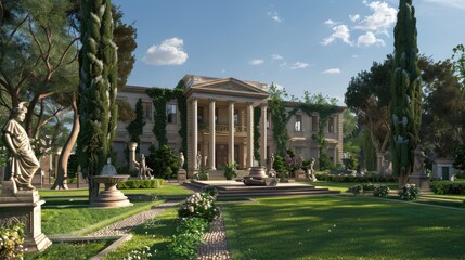 Fototapeta premium A luxurious Greek Revival mansion
