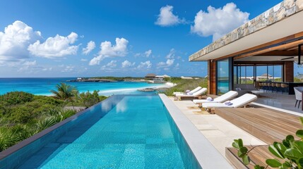 Fototapeta premium A luxurious island bungalow with a modern design