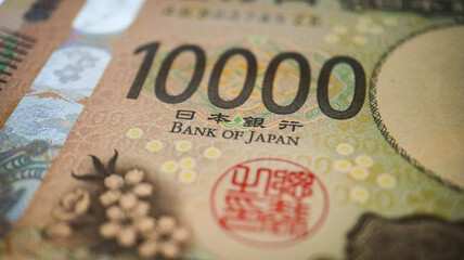 Very Close Up of the New Japanese 10000Yen Banknote
新紙幣　1万円札