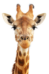 Obraz premium Close up head shot an Giraffe isolated on transparent background