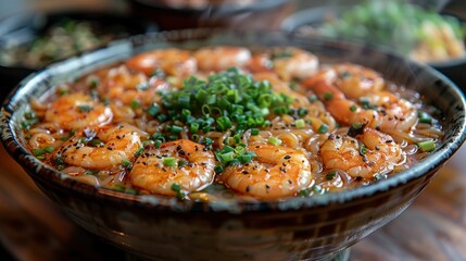 Fototapeta premium Penang'S Popular Street Food, Hokkien Mee Or Prawn Soup Noodle, Steaming Hot And Ready To Eat