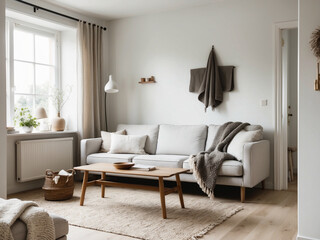 Cozy and Functional Scandinavian Style Living Room
