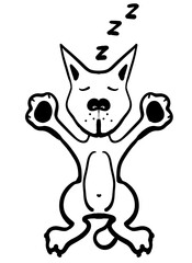 Sleep dog cartoon illustration 