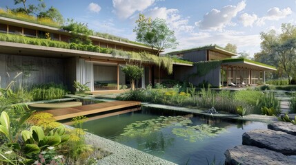 Fototapeta premium A luxury eco-lodge with a modern design