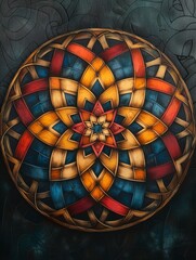 Celtic Harmony: Stylized Mandala with Intricate Patterns and Vibrant Colors