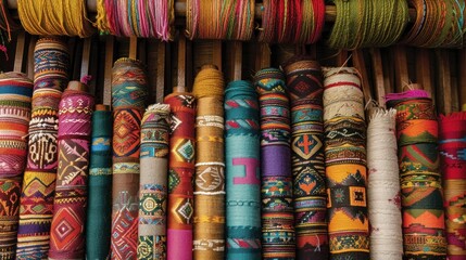 A Tapestry of Colors: Vibrant Woven Textiles on Display