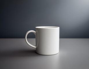 Obraz premium mockup of a plain white coffee cup mug with a soft background