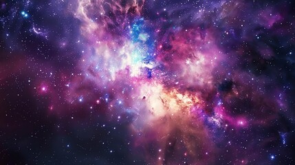 Naklejka premium Magic Journey through galaxy