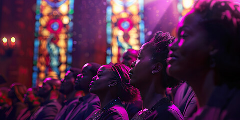 Gospel choir at African-American black church