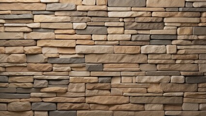 Obraz premium Textures of a wall of stone in rows of multiple colors