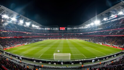 Empty Stadium Before Night Game