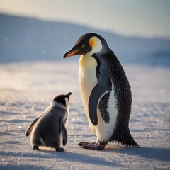 Obraz premium Antarctic Ice Snow Cold Winter Penguin Family