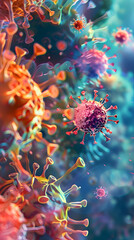 Conceptual Representation of Disease: Microscopic View of Pathogens and Infectious Agents