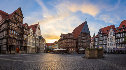 Hildesheim bei Sonnenuntergang, Niedersachsen, Deutschland
