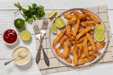 deep fried panko breaded shrimp on a plate