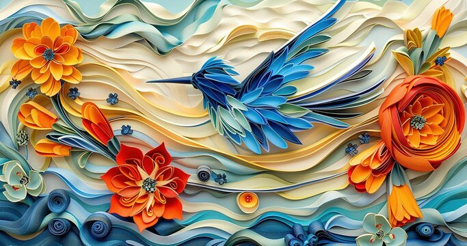 A beautiful paper quiling design UHD wallpaper